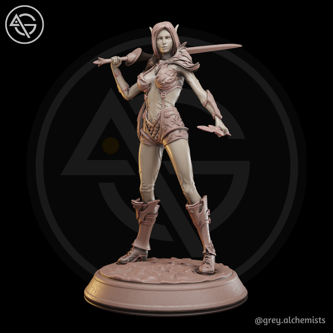 Rina - Drow Demon Hunter sculpture