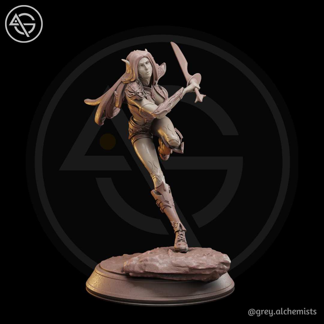 Rina - Drow Demon Hunter sculpture