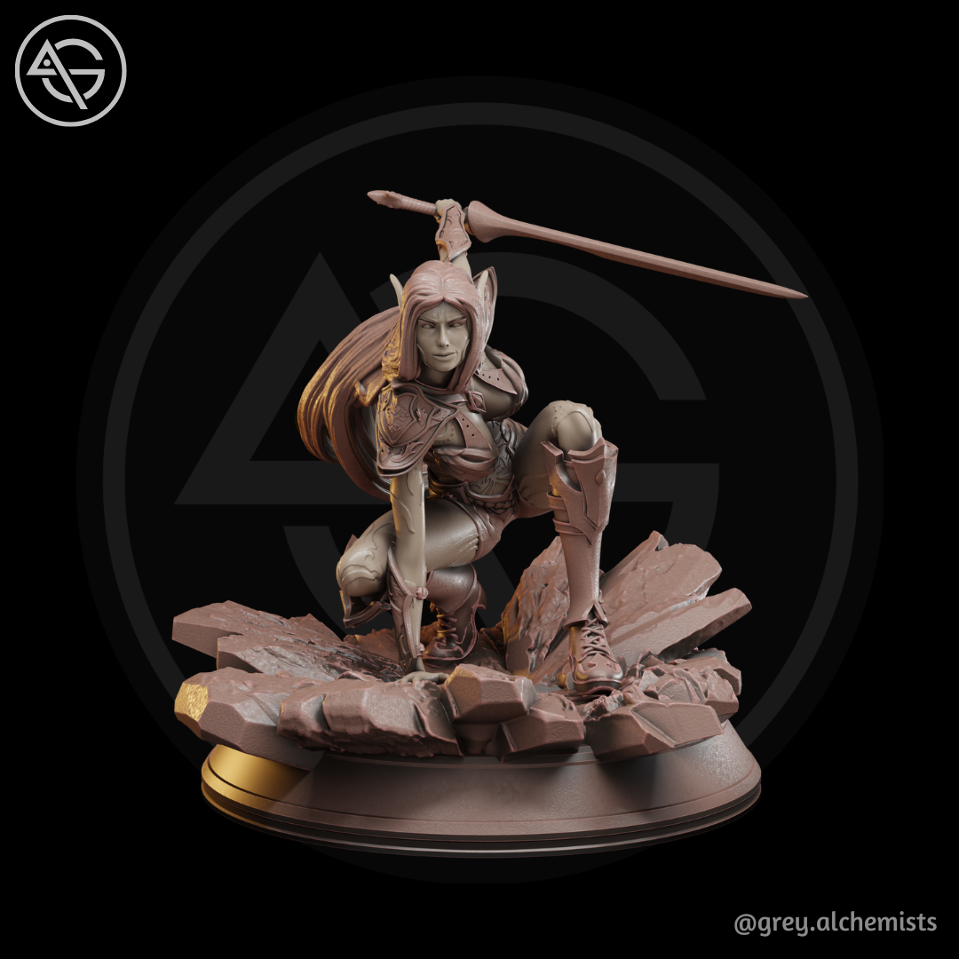 Rina - Drow Demon Hunter sculpture