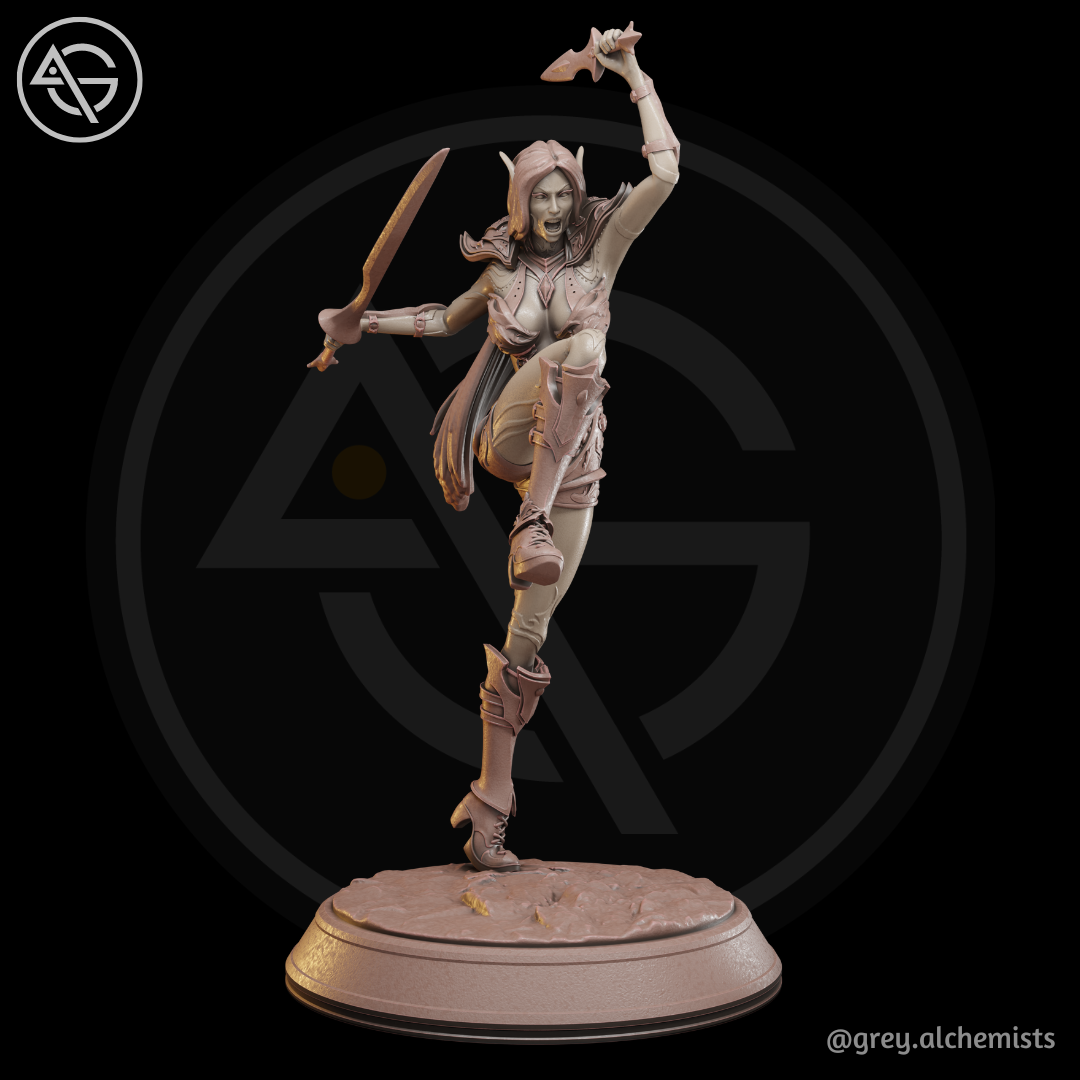 Rina - Drow Demon Hunter sculpture