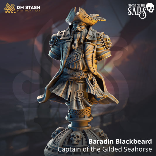 Baradin Blackbeard - Captain of the Gilded Seahorse (Bust)