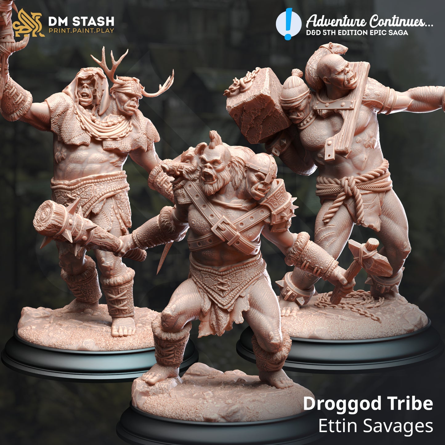 Droggod Tribe - Ettin Savages (set of 3)