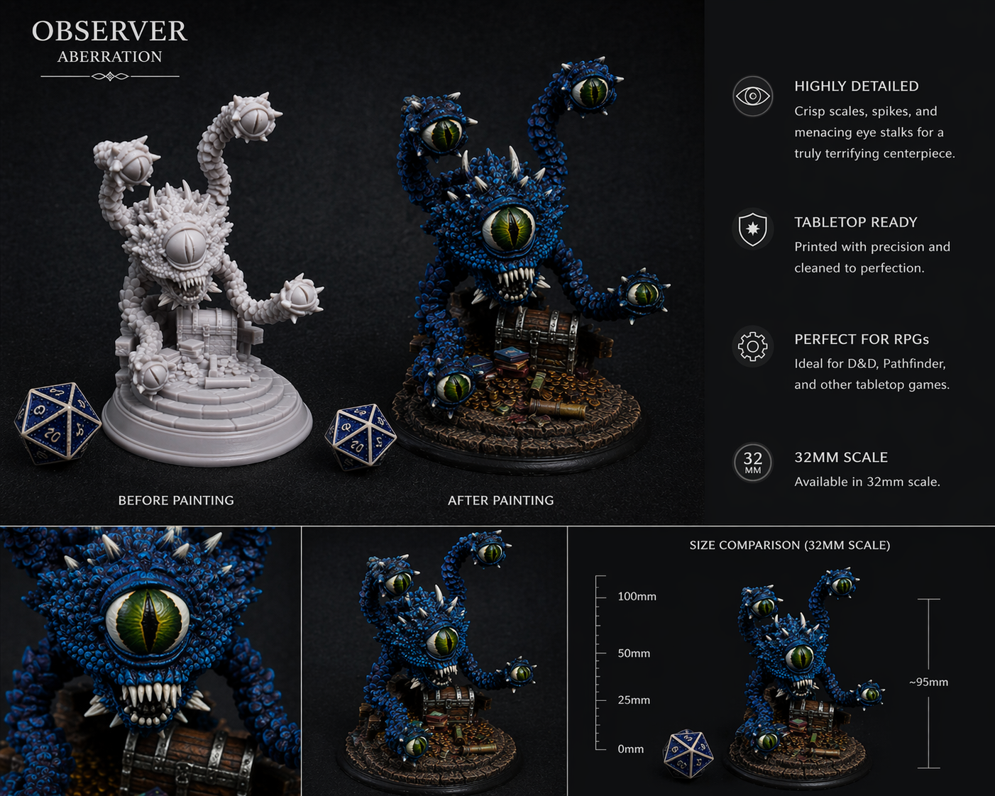 Beholder Boss Miniature – Durable Resin Display Model (Made in USA)