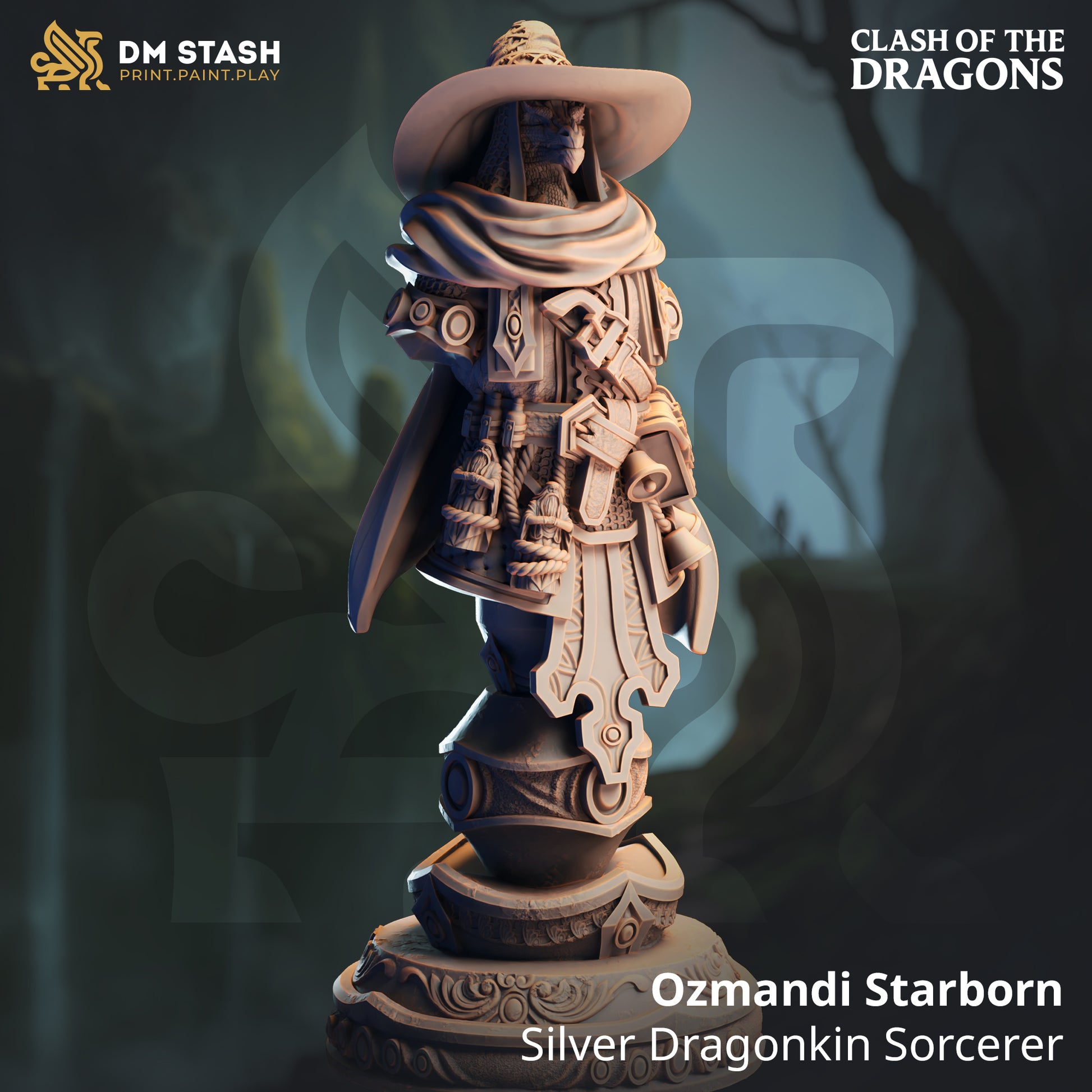 Ozmandi Starborn - Silver Dragonkin Sorcerer (BUST)