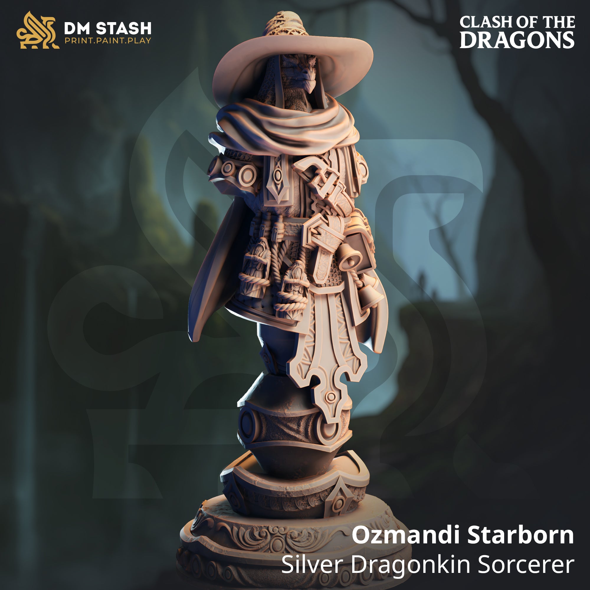 Ozmandi Starborn - Silver Dragonkin Sorcerer (BUST)