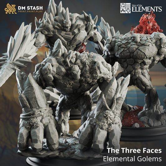 The Three Faces - Elemental Golems (Set of 3)