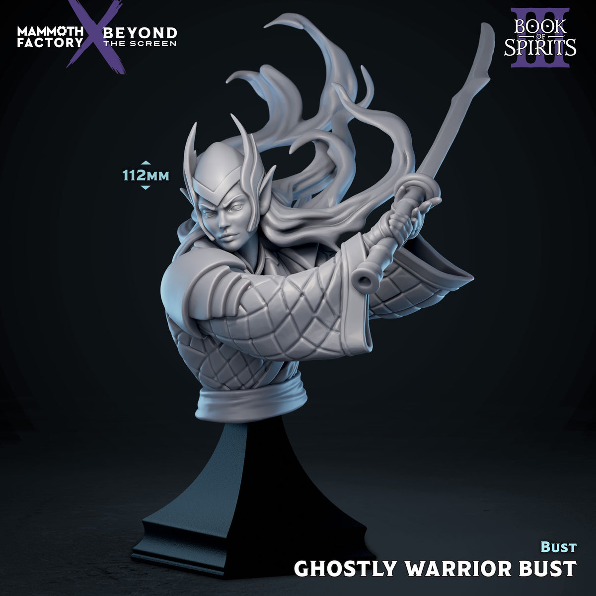 Ghostly Warrior Bust — original Mammoth Factory designer render