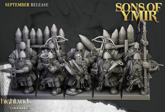 Dwarf Crossbowmen Unit - "Sons of Ymir" Highlands Miniatures